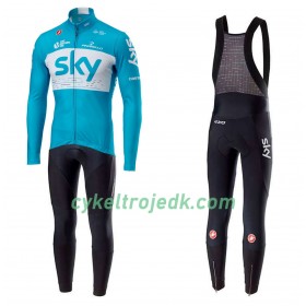 Cykeltøj Langærmet + Bib Cykelbukser 2018 Team Sky N002